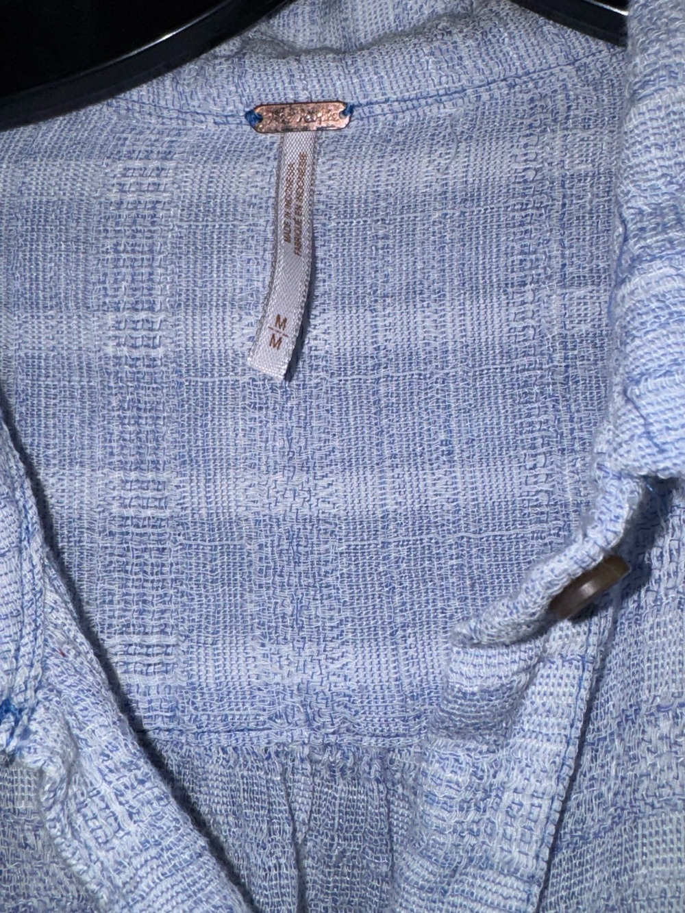 Free People Light Blue & White Striped Button-Down Shirt - Picture 6 of 10
